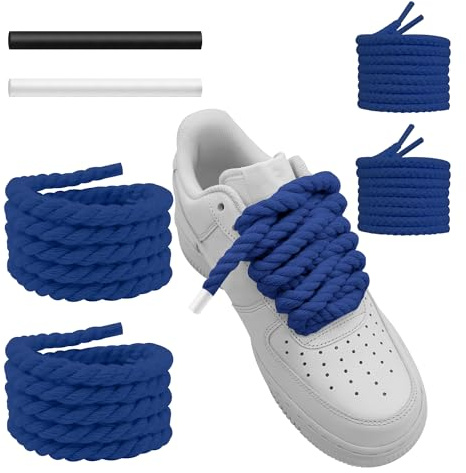 UamGlsob Lacci Corda Per Air Force 1 Sneaker, 10mm/15mm Spessi Larghi, Lacci per Scarpe in Cotone Robusto, Stringhe Grossi da Corsa Sportive, Rope Laces