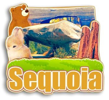 Quwsne Magnete da frigorifero Sequoia National Park USA, souvenir da viaggio, regali turistici 3D classici monumenti fatti a mano, decorazione per la casa - 580