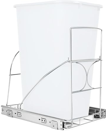 GeluEla 38 L Poubelle Encastrable Coulissante, 39.8 x 27.9 x 39.8 cm, pour Placard Meuble Bas Sous Comptoir et Évier Cuisine Restaurant