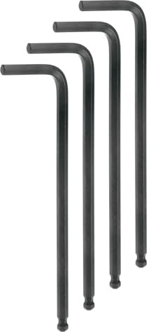 QUARKZMAN 4 PCS Sechskantschlüssel Set mit Kugelkopf 7/32 L-Form Langer Arm Sechskantschlüssel aus Chrom-Vanadium-Stahl Reparaturwerkzeug für Handwerker, Winkelschlüsselsatz Schwarz