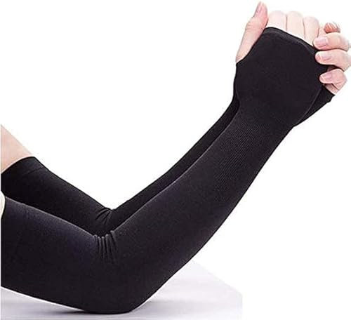 Lookka Arm Sleeves UV Protection,Cooling Arm Sleeves for Women and Men, Sun UV Protection Breathable Arm Sleeves, Compression Outdoor Sports Sleeves to Cover for Cycling Hiking(black