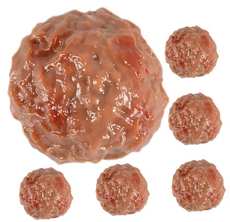 COSMEVIVI 6stücke Künstliche Rindfleischbällchen Simulation Fleisch Küche Display Rindfleisch Ball Realistisch Für Supermarkt Requisiten Party Dekoration