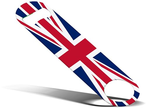 Bar Blade Bottle Opener Country Flag Design Compact Heavy Duty Metal Durable for Home or Pub UK Unique Gift for Sports Fans & Celebrations (Union Jack)