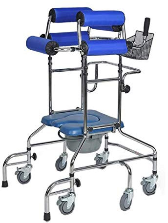 Aioneer Rollator Für Erwachsene, Gehhilfe, Mobilitätshilfe Mit Toilettenstuhl Für Das Rehabilitationstraining Der Unteren Extremitäten, Räder, Anti-Fall-Design, Dekoration