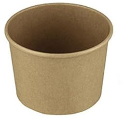 Arredo Chef Bol à Soupe en Carton kraft, Pot en papier, Gobelet pour Crème Glacée, Bol jetable Étanche et Résistant à la Chaleur lot de 50 pièces (380 ML, Sans couvercle)