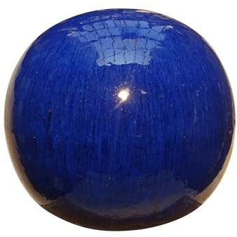 TucanoHamburg Kugel glasiert in Blau 28cm, frostfest!