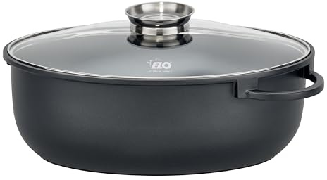 ELO Bräter oval Alucast 38cm, Aluminiumguss - Induktion, antihaft | kratzfeste ELODUR® Select Antihaftversiegelung, spülmaschinengeeignet, backofenfest, Aromaknopf