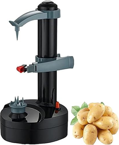 ERICAT Peladora De Patatas Comercial, Peladora De Patatas Eléctrica con Base Antideslizante, Mango Ajustable En Altura Y Cuchilla Giratoria Automática, Pelado Preciso, para Frutas Y Verduras