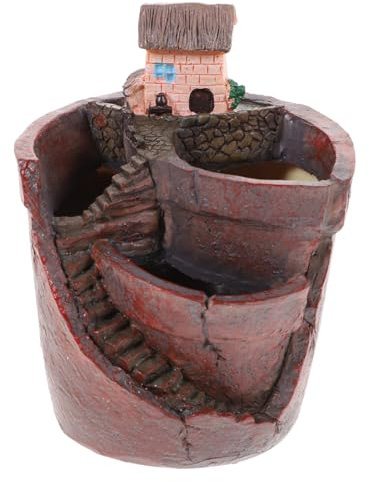PAMINGONO Pot De Fleurs Succulentes Plantes D'intérieur Décor Maison Corbeille Pots De Fées Pots De Fleurs Herbe Jardinage Petit Air Ornements De Pot De Plante Mignon Planteur Brun