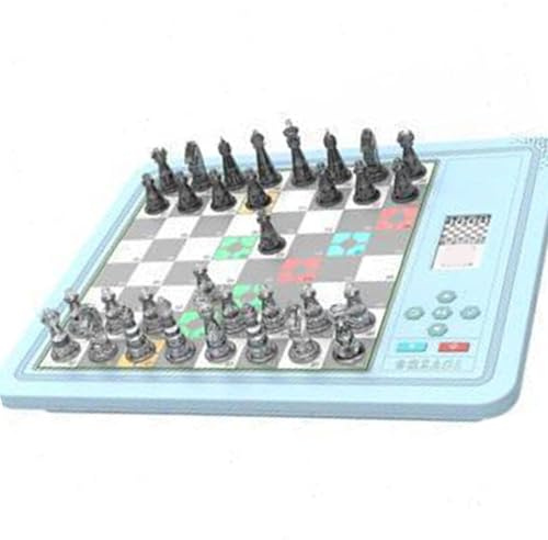 SUNGOOYUE Siep von Intelligentem Elektronischem Schach mit Karten von Sensoren und Runden LEDs mit Vollem Konzentration Spiel mit Magnetisch Tragbarem Schach für Erwachse