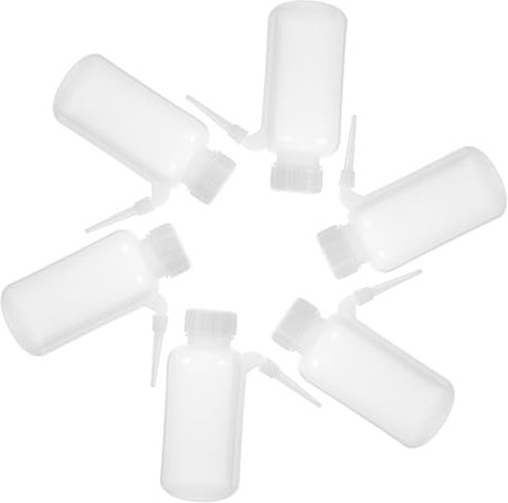 TOPPERFUN 6pezzi Bottiglia di Lavaggio per Risciacquo da Laboratorio Bottiglie per Medicinali Liquidi in Traslucida Bocca Larga per Campioni di Reagenti Chimici
