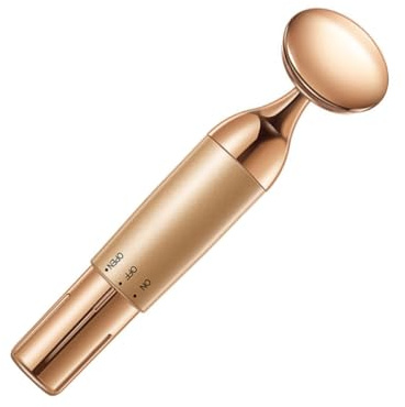 HEALEEP Masajeador Facial y Masajeador de Ojos Portátil Eléctrico Diseño Ergonómico para Mujeres Material Abs Dual Uso Color Dorado Adecuado para Cuidado Facial