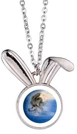 Collana con ciondolo a forma di orchidea con coniglietto in stile cinese, stile cinese, idea regalo
