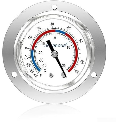 HpLive Stainless Steel Precise Fridge Thermometer with Large Dial Temperature Range -40 to 20 C for Commercial and Domestic Cooling Appliances