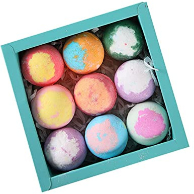 9PCS 30g Bath Gift Salt Balls Essential Oil Bombs for Hand Foot Body Skin Fizzy Spa Aromatic Odor