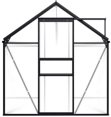 Gecheer Serra in alluminio e policarbonato, serra da giardino spaziosa 5,89 m² con ventilazione e drenaggio, struttura robusta e design funzionale per piante e fiori