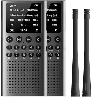 CHOYONG WT2 Network Walkie Talkie, Long Range Two-Way Radio with FM/AM/SW Receive, WiFi/4G POC Group Communication, GPT Voice Search, 2500mAh Rechargeable Battery, Black