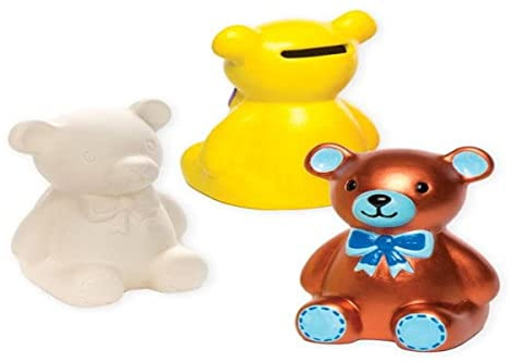 Baker Ross AC800 Keramik-Spardosen Teddybär (2 Stück) für Kinder