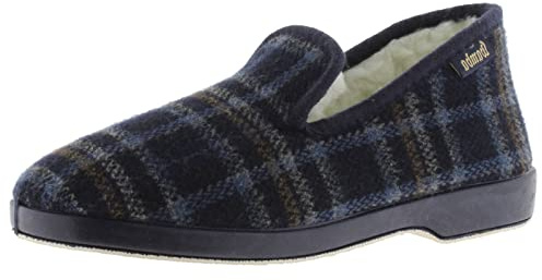 victoria Zapatillas de casa Wamba Confortable Cuadros & Interior Borreguito & Suela Al Tono 202001 para Hombre Marino 42