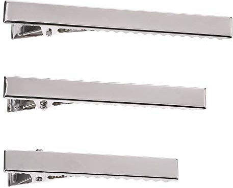 30 Stück Metall Krokodil Haarspange Barrette Haar Non Slip DIY Zubehör Haar Klammer 56 mm 66 mm 75 mm Lang für Damen und Mädchen, Silbern