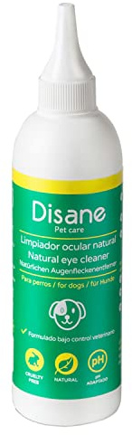 DISANE Natürlicher Augenreiniger für Hunde| 125 ml | Entfernt Hautunreinheiten und Staub um das Auge | Reinigt und befeuchtet Hundeaugen