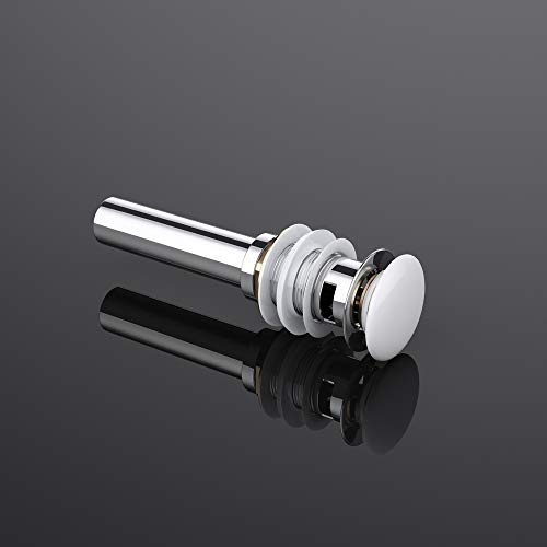 doporro Waschbeckenstöpsel Waschbecken & Waschtisch Stöpsel Ø 66mm | Druckknopf Pop-Up Ventil PU014 chrom | Ablaufgarnitur Abflussstopfen mit Überlauffunktion