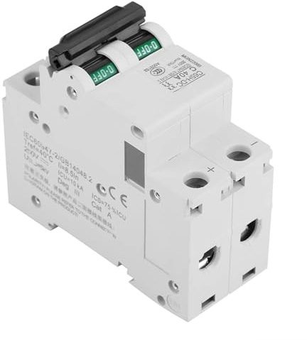 2P DC Leitungsschutzschalter 40A 250V MCB Miniatur-Leistungsschalter 2 Polig Vakuum Leistungsschalter | Solarpanel-Anlagen, Überstromschutz, Kurzschlussschutz, schnelle Auslösung, feuerfestes Gehäuse
