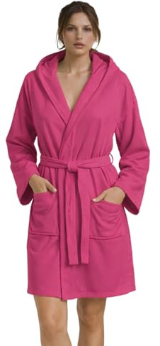 Intimitaly® Peignoir en microfibre pour homme et femme, unisexe avec capuche pratique, léger avec sac de transport