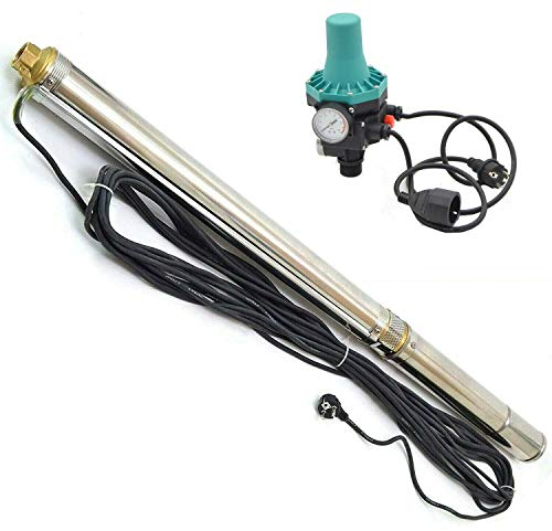 Weisbach Tiefbrunnenpumpe Brunnenpumpe 370W 2,5 45 l/min Sandverträglich Pumpensteuerug PC-13