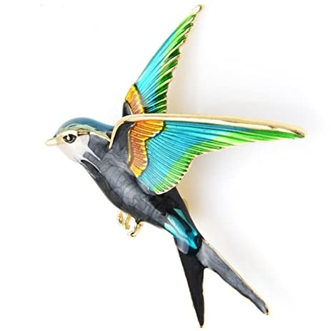 NIAN Emalj Flygande Svala Brosch Pins För Kvinnor Animal Bird Broche Smycken Present