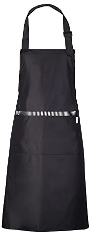 Zihuatailer 100% wasserdichte Schürzen für Damen und Herren mit Taschen, Schwarz, 1 Stück
