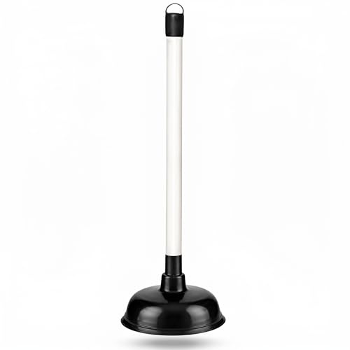 Heavy Duty Plunger Sink Plunger with 16 Inch Handle and 6 Inch Rubber Cup Powerful Suction Drain Unblocker Tool for Bathroom Kitchen Shower Drain and Toilet Unblocking for All Home Drains