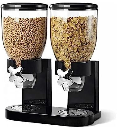 TsoLay Grain Barrel Household Double Dispenser, Cereal Dispenser Machine with One-piece Sealed Storage and Combined Design, Well Sealed, for Bulk Grains, Cereals, Nuts, Beans and Rice