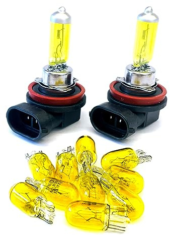 Yellow Aqua Vision SET - 2x H11 + 10x W5W Leuchtmittel 12V Glühlampen Halogen Auto Lampen