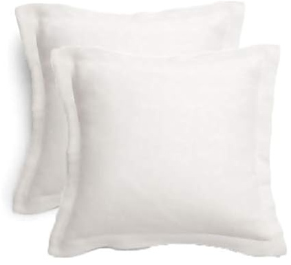 Gyulin Pack of 2 100% Cotton 300 Thread Count European Square Pillow Shams Envelope Style Pillow Cover Pillowcase Pillow Protector Cushion Cover Non Zippered Only Cover No Insert 65x65CM White