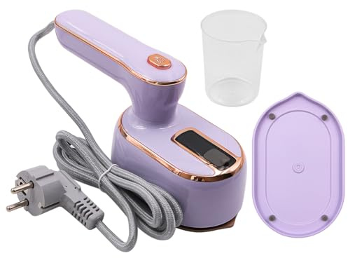 Namvo Mini tragbares elektrisches Bügeleisen für unterwegs, tragbarer Dampfglätter, 1000 W, rotierendes, faltbares Bügeleisen mit 100 ml Wassertank, 20 Sekunden Vorheizen, 180° drehbar, Lila