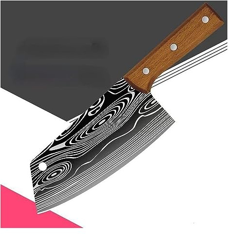 LIUJOU Ensemble de couteaux de chef professionnels damas, couteau de cuisine en acier inoxydable for viande, poisson et légumes-coupet de boucher et couteau à trancher manche en bois