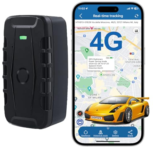 TKMARS 4G Localizador GPS para Coche,GPS Tracker 20000mAH de Larga Duración,Antirrobo Impermeable Posicionamiento en Tiempo Real Rastreador GPS para Camiones,Moto,Bicicletas, Barcos con App Gratis