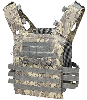 Gilet tactique réglable pour homme - Gilet de combat militaire - Airsoft - Paintball - Pour l'extérieur - Jungle - Jeu de protection - Gilet sans manches - Veste tendance pour homme