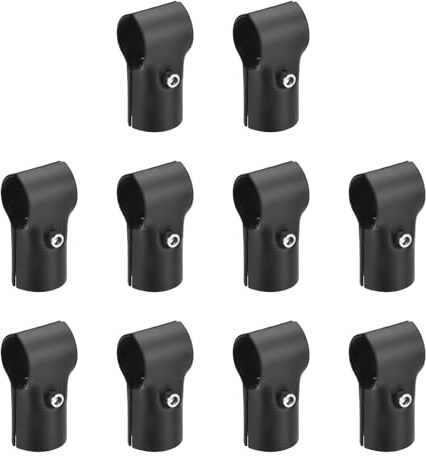 QUARKZMAN 10er-Set Rohrverbinder Gelenkrohrklemmen 180 Grad 2-Wege schwarz | Edelstahl-Eckverbindung, passend für Rohre mit einem Außendurchmesser von 1-1/4 Zoll 31,75 mm