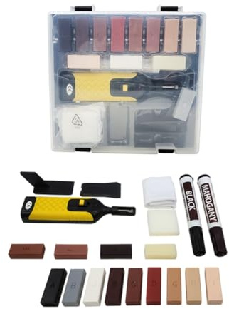 Kit de réparation de carrelage avec 13 blocs de cire, remplissage de joints de carrelage et accessoires pour réparer les peintures de carrelage.