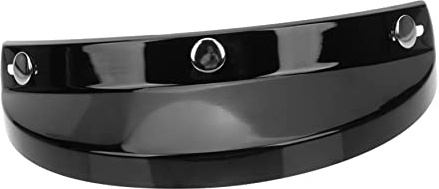 CIYODO Visière De Casque De Moto Vintage Réglable 3 Attaches Noire Brillante Pour Extérieur Protection Moto Hommes Accessoires