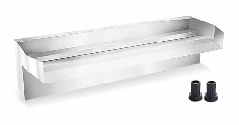 Cascata in acciaio inox per stagni e piscine a cascata, rettangolare, fontana per piscina interrata, giardino all'aperto