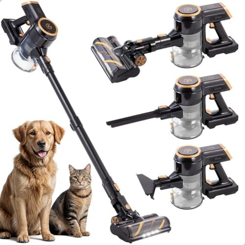 AG 4200 Aspiradora Inalámbrica de Escoba | Sin Bolsa, Compacta y Ligera | Potente y Versátil para Pelos de Mascotas, Hogar, Coche y Mano