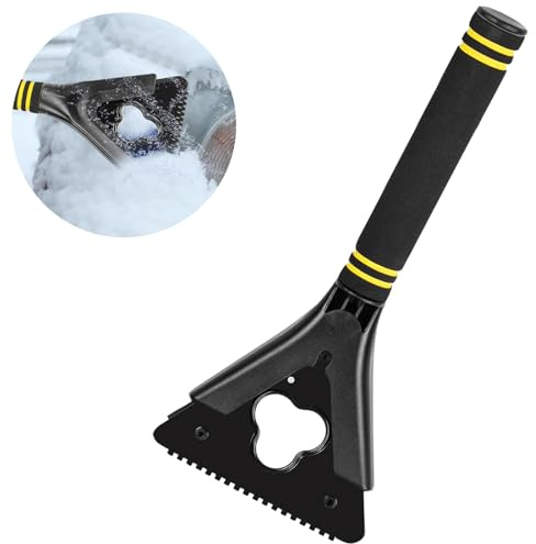 TuoYi Multi-Purpose Squeegee for Window, Glass, Shower Door, Car, Ice Snow and Frost Scraper Detachable TPE Blade Non Scratch with Foam Handle(Black)