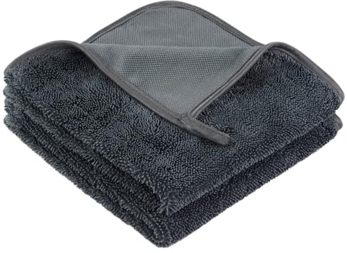 VIVOTE Mikrofasertücher, Flauschige Auto Poliertücher, 500 GSM, 40×40cm | Badezimmer-trockentuch, Saugfähig, Fusselfrei, Dunkelgrau 2 Stück
