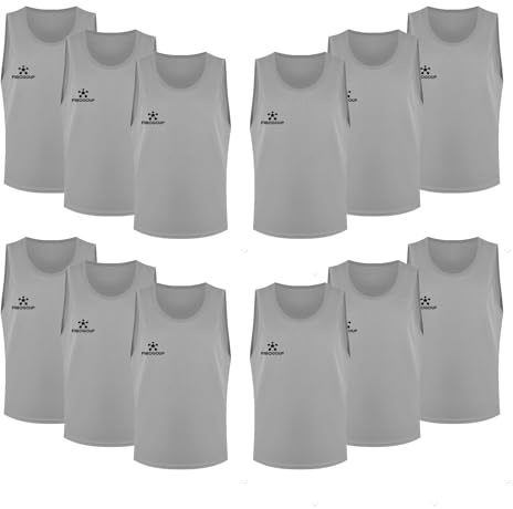 FIBOGOUP Fußball Trainingsweste,Fussball Leibchen Kinder Erwachsene,Fussballtraining Zubehör,Westen fürs Teamtraining(Grau L)