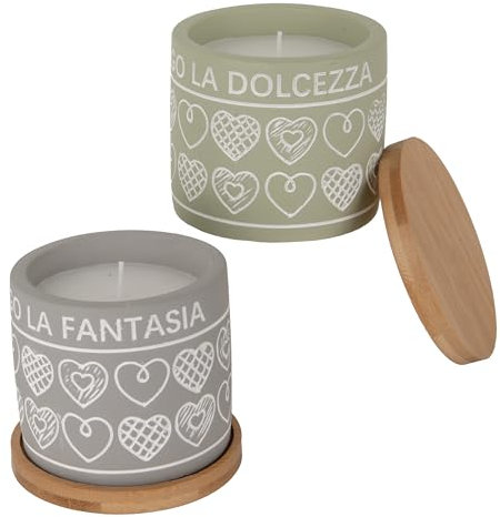 Doni Bomboniere Comunión 2 velas con portavelas frases confirmación boda aniversario Oggi scelgo la dulzura fantasía y corazones tapa de madera ideas regalo completas originales baratas