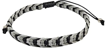 MYSTIC JEWELS - Justerbart Macrame flätat armband, handgjort, skydd och lyckaamulett, 3 färgdesign, vävt snöre, Talla única, Polyester, Ingen ädelsten