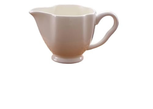 GLigeT Salsera Salsera de cerámica Blanca de 5,3 oz con asa for aderezos for ensaladas, Crema, Caldo y Pimienta Negra Salseras Pequeñas(Blanco)